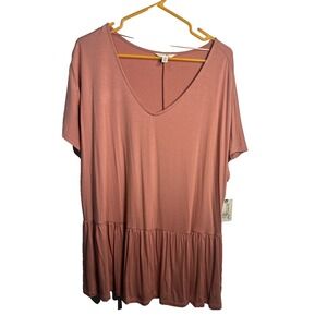 terra & sky womens short sleeve shirt plus size 0X 14 W